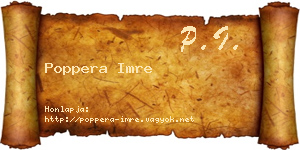 Poppera Imre névjegykártya